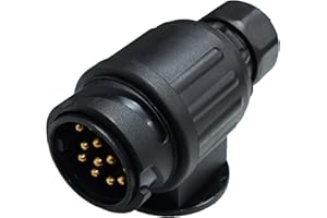 ‎CXTM CXTM 13 Polig Anhänger Stecker,mit Montagezubehör,12V Wasserdicht 13-pol Anhänger Stecker und Steckdose Nach ISO 1724,für Anhänger Wohnwagen RV,AHK Adapter (Stecker)