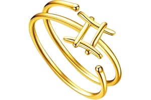 JEWMON Adjustable Zodiac Star Sign Ring for Women 925 Sterling Silver Astrology Ring 12 Constellation Ring Celestial Statement Open Ring Zodiac Jewellery Gifts for Birthday Christmas Day Gifts for Her