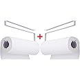 Dime Store Iron Paper Holder Towel Holder Underneath Cabinet Rack Holder Over The Door Kitchen Roll Holder Toilet Paper Roll Holder Over The Cabinet (Set of 2, White)