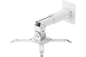 ONKRON Takprojektorfäste - fäste och krok för videoprojektorer med last upp till 10 kg - dörrspindel universell takprojektor/roterande videoprojektorstång K3A-W