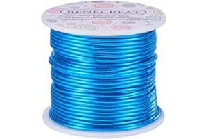 BENECREAT 12 17 18 Fil d'aluminium de la jauge (calibre 12, 100FT) Anodise Bijoux Artisanat Faire Perler Floral Fil d'artisanat en aluminium colore - DeepSkyBlue