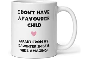Confidently Quirky - Favourite Child Daughter In Law White Mug, Funny Mother in Law Birthday Gift, Joke Boyfriend's Mum Gift,