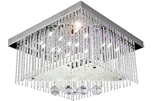 ‎LEWIMA Farbwechsel Led Kristall Deckenleuchte Kronleuchter Deckenlampe Leuchte Lüster für Wohnzimmer 40x40cm 5x G9 inkl. Led Leuchtmittel und Fernbedienung