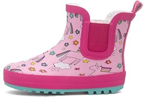 Shoe Zone - Girls Pink Warm Lined Ankle Welly