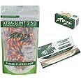 PURIZE Activated Carbon Filter Xtra Slim Size Set - 250 Filters + Papers + 4 m Paper Roll - Diameter 5.9 mm Premium Filter - Coconut Based Carbon (We Love Diversity)