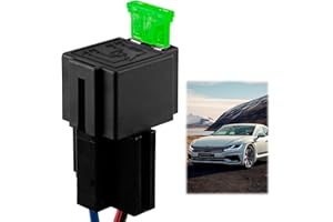 MXYVRIX 1PCS 12V 30A Relé de Fusible con 12AWG Tarea Pesada Arneses con Fusibles Integrados ATC/ATO de 30A, Relés SPST de 4 Pines, Carro Relé Relay Relais Relés para Coches, Motos y Barcos