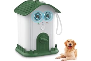 Jewyow Dispositif Anti-aboiements, 50ft Repeller pour Chiens à ultrasons pour l'extérieur 3 fréquences différentes, Affichage LED, Dissuasion des aboiements de Chiens pour Pile 9V pour Chiens