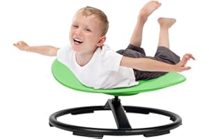 GFFTYX Kids Swivel Chair，Autism Sensory Toy Chair for Kids, Sit and Spin Chair Training Body Coordination Sensory Balance Training Seat, Kid Spinning Carousel, Ages 3-12 (Color : Green)