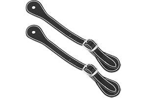 ECSiNG 2pcs Leather Spur Straps Adjustable Single Ply Cowhide Spur Straps for Horse Riders