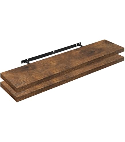 WOLTU 3 Stucks wandplank, zwevende plank, boekenplank, planken voor decoratie, wandplanken van MDF-hout, set van 3 hangplanken, wit, 50 x 23 x 3 ,8 cm RG9368ws-3