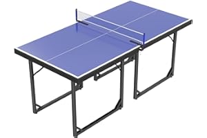 HOMCOM Tavolo da Ping Pong Pieghevole per Interni, Tavolo Ping Pong con Rete, Montaggio Non Richiesto, Blu e Viola