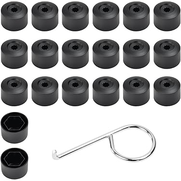 BOXOB 20 Stück Radmutternabdeckungen 19mm - Silber Kfz Zubehör Mit Demontagewerkzeug