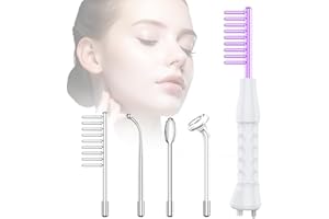 Blayram Appareil Haute Fréquence Visage - Appareil Visage Anti Ride Avec 4 Electrodes pour Soins pour le Visage - Pour Réduire Les Rides, Les Yeux Gonflés, Les Cernes, La Perte de Cheveux (Violet)