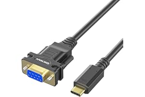 OIKWAN USB-C to Serial Adapter, 6FT RS232 DB9 Female Converter Cable, FTDI Chip, Compatible with Windows, Mac, Linux, Type C Device, Industrial Applications, Data Communication