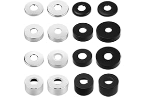 JRJUBB 2 pezzi Ø 21 mm (1/2") rosette per rubinetti nero, rosette per termosifoni nero, copertura per tubi di radiatore, rosette per rubinetto doccia, rubinetti acqua, radiatore(nero, 60 x 18)