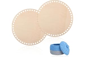 YUFFQOPC 2 Stück Korbboden zum Häkeln, 20CM holzboden für häkelkorb, DIY Korbflechten Liefert, Korbboden Set für Aufbewahrungsbox DIY