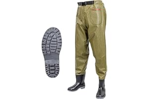 HKJPLVF Waders De Peche, Pantalon De PêChe Respirant Avec Bottes Pour Homme, Bottes De PêChe LéGèRes Avec Poches, Pour La PêChe, La Chasse Au Canard Et L'Industrie Aquatique,B-38