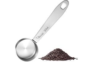 Nogeqi cucharo medidora de acero inoxidable de 30 ml, cucharita de café y cuchara para té, dosificadora plateada
