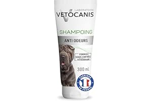 Vetocanis | Shampoing pour chien | Soin pour chien anti-odeurs | Sans Paraben ni Silicone | Convient à tous types de poils | Formulé sous contrôle Vétérinaire | 300 ml | Fabriqué en France