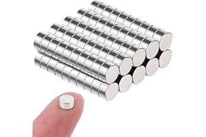 DGDUBRB 100pcs Small Round Silver Neodymium Magnets, 4x2mm, Multi-Use, Strong Fridge Magnets for Refrigerator, Whiteboard, DIY, Crafts
