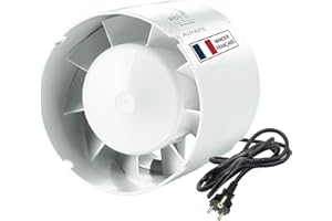 Airope 150 mm, cichy wyciągacz powietrza, 305 m3/h, przewód online, wzmocnienie osiowe, oszczędność energii, do kąpieli, toalety, toalety, namiotu, szklarni, kuchni, biura, garażu, 5 lat