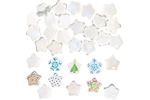 Baker Ross FX269 Glas zum Bemalen-30er Pack, Sterne Steine für Kinder zum Bemalen und Gestalten, Mittel