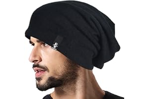 VECRY Mens Slouchy Beanie Knit Skull Cap Long Baggy Lined Winter Summer Hats