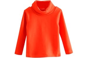 OBiQuzz Suéter Niñas Primavera Otoño Cuello Alto Liso Manga Larga Cuello Redondo Top Fiesta Cumpleaños Camisa Escuela Niños Niños