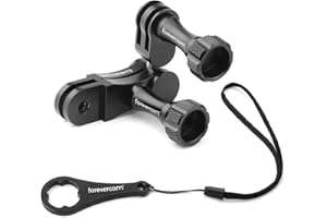 FOREVERCAM Supporto a braccio girevole in alluminio, rotazione a 360°, compatibile con GoPro Max Hero 12, 11, 10, 9, 8, 7, 6, 5, 4, Fusion, DJI Osmo e altre action cam