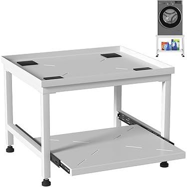 Sonnewelt Waschmaschinen-Untergestell 45 Cm - Höhenverstellbar Mit Ablage & Vibrationsschutz