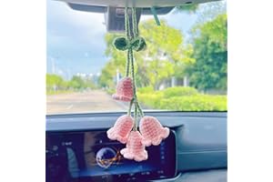 JIRENSH Car Decorations Car Hanging Accessories Cute Car Accessories,Car Accessories For Women,Handmade Knitted Rear View Mirror Pendant Ornament,For Car Ornaments(Five colors to choose from)