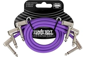 Ernie Ball Flex Kabel Patch 30 cm - Fioletowy - Zestaw 3