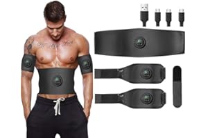 Dan&Dre Stymulator mięśni brzucha, USB 6 trybów 15 intensywności ładowalny Ultimate stymulator ABS dla mężczyzn kobiet, EMS stymulator mięśni stymulator fitness trening siłownia trening