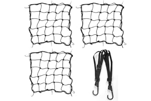 FOROREH Motorrad Gepäcknetz Fahrrad Netz Helmnetz mit Haken Spannnetz Sicherungsnetz elastisches Gepäckband für Motorrad Fahrrad