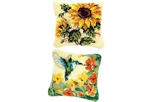 Tubayia Lot de 2 housses de coussin à nouer soi-même - Kit de crochet