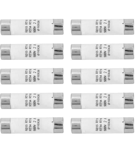 Samfox Zylindersicherungen 10x38mm 2A 380-500VAC - 10 Stück Hochleistungssicherungen