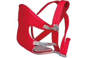 ALUYF Babytrage Neugeborene Ergonomische Babytrage Bauchtrage Mitwachsende Babytrage Babytrage für Neugeborene ab Geburt Atmungsaktive Rückentrage für 3.5-15 kg Infant Toddler Carry Strap (rot)