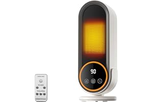 Journeyside 1200W Radiateur D'appoint,Chauffage Céramique PTC, Radiateur Soufflant avec 2 Réglages Températur,Minuterie 30/60/90 Minutes,Protection Anti-surchauffe&Anti-basculement pour Bureau,Chambre
