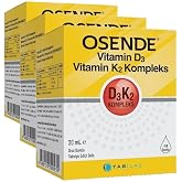 Osende D3K2 Kompleks Damla 20 ml Vitamin D Vitamin K2 MK-7 MK-4 (3 paketi)