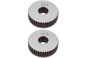 ECSiNG 2 st P2,0 mm raka räfflningshjul 28 x 8 x 8 mm stålrullar för räfflningsverktyg och svarvhållare