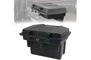 CPOWACE Rear Cargo Storage Box Compatible with 2009-2023 Polaris Ranger/Ranger XP 500 570 800 900 1000, Polaris General 1000 Accessiories Removable Waterproof Container Trunk Bed Box with Lid