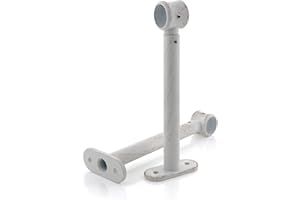 GIRASOLE HOME Staffa Regolabile Lunga 165mm per Asta 2 Pezzi in Alluminio Resistente per Bastoni dal Diametro di 18-20 mm (Bianco e Oro)