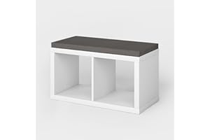 ‎INWONA INWONA Kallax Regal Sitzauflage 76 x 39 x 4 cm Sitzpolster Sitzbank-Auflage Sitzkissen/Auflage für Sideboard als Sitzbank/unempfindlicher Bezug/Farbe GRAU ANTHRAZIT