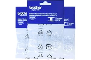 ZickZackNaehmaschine Brother Lot de 30 bobines pour machine à coudre et machine à coudre Innovis, CS10, CX70PE, J17S et bien plus encore (20,4 x 11,5 mm)