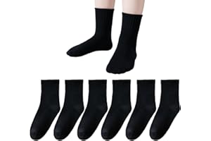 Marchare Kids Seamless Socks Boys Girls Cotton Athletic Socks School Ankle Socks with Retro Stripes 6 Pack