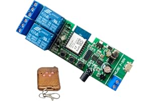 MHCOZY Interruptor de relé WiFi RF, funciona como pulsador e interruptores inalámbricos, Alexa activa la cortina de la puerta de su garaje