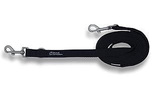 Animal Connection GUINZAGLIO Cani ADDESTRAMENTO in Nylon, 3 Metri RIDUCIBILE 1,5. Tanti colori disponibili (S/M, Nero)