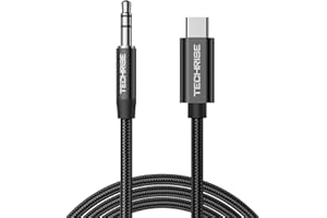 TechRise Aux to USB C, Type C to 3.5mm Audio Jack Cable, Audio Adapter Auxiliary Cord, Audio Cable for Headphones,Car,IPhone 16 Pro Max/15 Pro Max Plus, Galaxy S25 UltraS24 S23, IPad Pro, Pixel(1m)