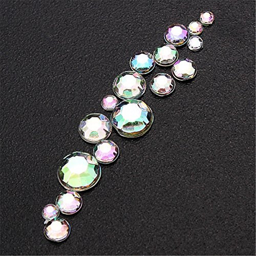 Nail Art Strass Set, DancingNail 5 größen weiße farbige aus strass nagel dekoration - 6