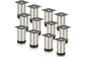 ‎JOPARRI Joparri 12x Edelstahl Möbelfüße Höhe 120 mm Möbelfuß Sockelfüße für Möbel, Küchenschränke Tischfuß Schrankfüße Belastbar bis 250 Kg